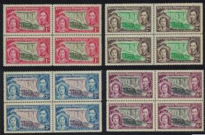 S. Rhodesia Coronation 4v Blocks of 4 SG#36-39