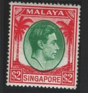 Singapore Sc#19a MH - some paper adhesion reverse