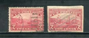 372-373 Half Moon and Clermont Steam Ships Used Stamps 1909