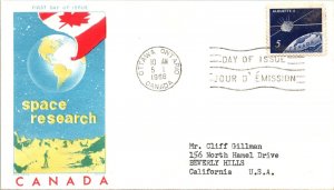 Canada 1965 FDC - Space Research - Ottawa Ont - 5c Stamp - J3908