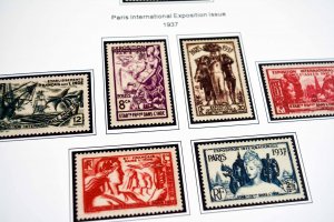 COLOR PRINTED FRENCH INDIA 1892-1954 STAMP ALBUM PAGES (29 illustrated pages)