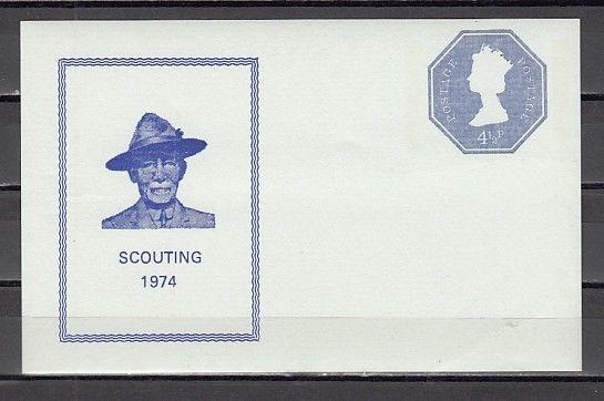 Great Britain, 1974 issue. Postal validity sheet.  Scout Founder in design. ^