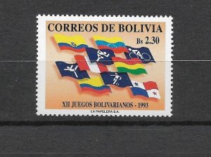 BOLIVIA 1993 BOLIVARIAN GAMES SPORT GAMES FLAGS MINT NEVER HINGED SC 869