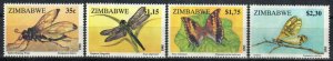 Zimbabwe Stamp 736-739  - Insects and butterfly