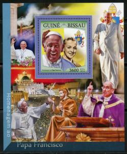 GUINEA BISSAU  2016  TRIBUTE TO POPE FRANCIS   SOUVENIR SHEET  MINT NH