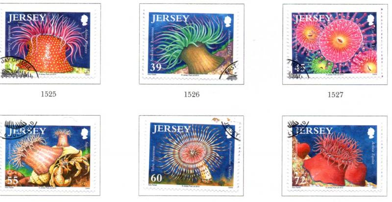 Jersey Sc 1456-61 2010 Sea Anemones stamp set used