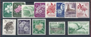 1960-63 Norfolk - SG 24/36 - Flowers and birds - 13 values MNH **