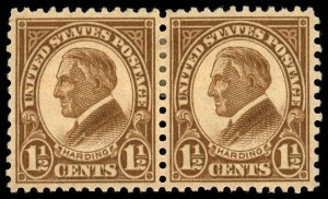 US Sc 633 MNH PAIR - 1927 1½¢ - Harding