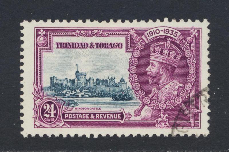 TRINIDAD & TOBAGO 1935 SILVER JUBILEE 24cLIGHTING CONDUCTOR ON CHAPELFU SG#242