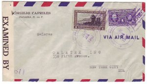 Censored cover Panama - USA 1942 