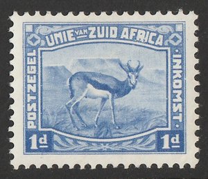 SOUTH AFRICA 1927 Springbok 1d ESSAY by Harrisons London, screened printing 