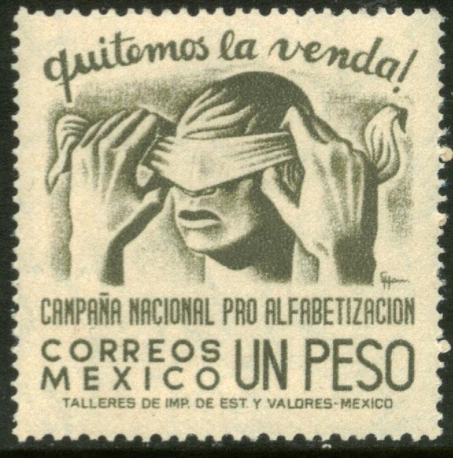 MEXICO 809, 1Peso Blindfold, Literacy Campaign MINT, NH. F-VF.