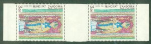 FRENCH ANDORRA 291 MNH GUTTER PAIR BIN $2.50