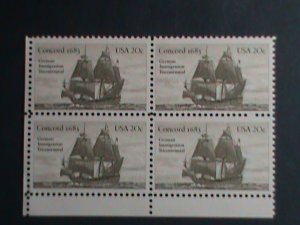 ​UNITED STATES -1983 SC#2040 CONCORD SHIP 1683 MNH BLOCK OF 4 VERY FINE