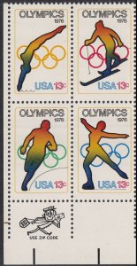 US 1695-1698 1698a Olympic Games 13c zip block 4 LL MNH 1976