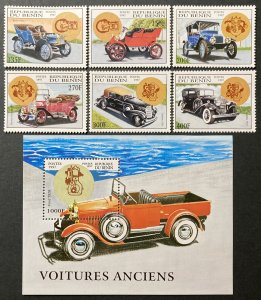 Benin 1997 #987-93, Antique Automobiles, MNH.