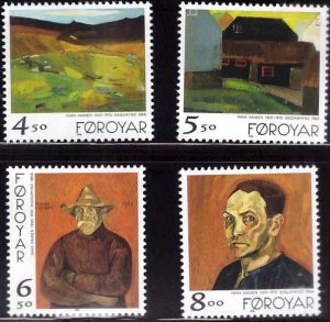 Faroe Islands - 1998- Hans Hanser painting MNH # 346-349