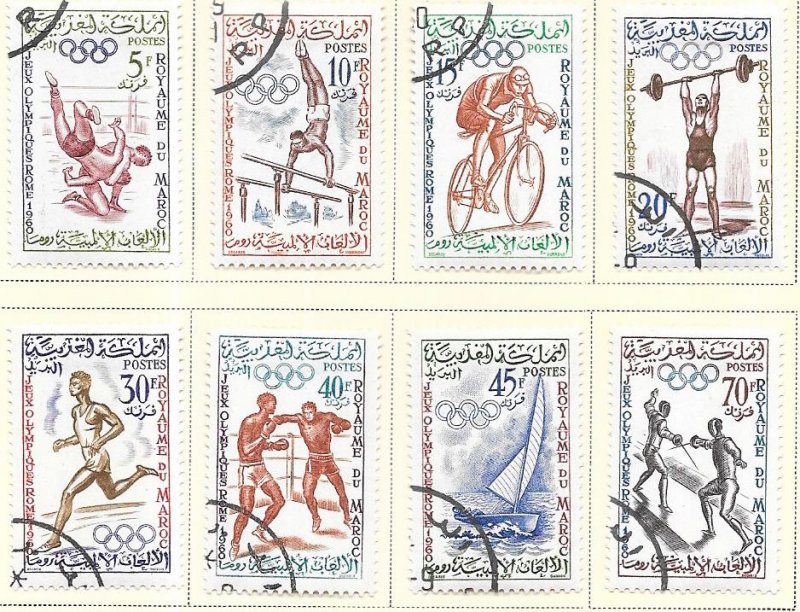 Morocco #45-52  1960 Olympics set complete  (U) CV.  $2.20