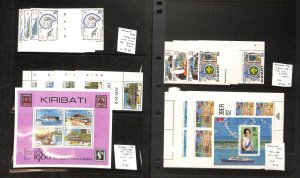 Kiribati Stamp Collection. #410-417, 436-9, 352-5 Mint NH Gutter Pairs, 1981-84