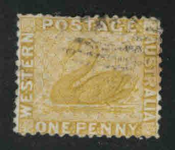 Western Australia Scott 29 Used Swan Bird perf 12.5 1865