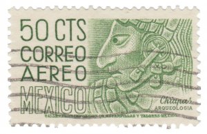 AIR MAIL STAMP FROM MEXICO. SCOTT # C220E. YEAR 1955. USED. # 7