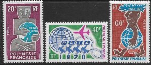 FRENCH POLYNESIA SG109/11 1970 P.A.T.A. CONGRESS SET MNH