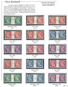 New Zealand KGVI+QEII counter-coil pair collection MNH + mh