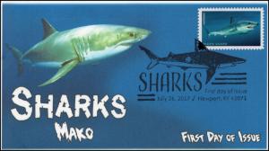 17-194, 2017, Sharks, Mako, Pictorial Postmark, FDC