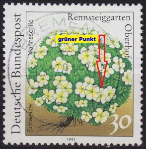 GERMANY BUND [1991] MiNr 1505 F25 ( O/used ) [01] Blumen Plattenfehler