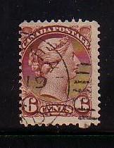 Canada Sc 39 1872 6c yellow brown small Queen Victoria stamp used