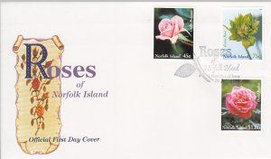 Norfolk Island 1999 FDC Sc #683-685 Set of 3 Roses