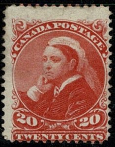 CANADA QV 1893 20c VERMILION MINT UNUSED(MH) SG115 Wmk.none P.12 VGC