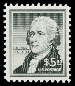 Scott 1053 1956 $5.00 Hamilton Issue Mint VF OG NH Cat $47.50