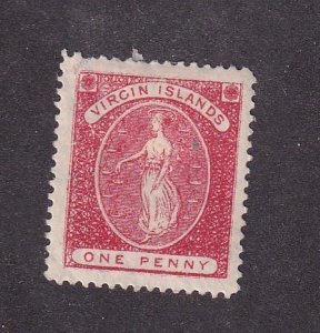 BRITISH VIRGIN ISLANDS # 14 VF-MH 1p CAT VALUE $65