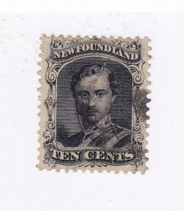 NEWFOUNDLAND # 27 10cts PRINCE ALBERT LIGHTLY USED CAT VALUE $80 KIMSS30STAMPS