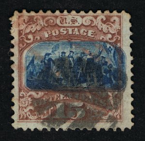 OUTSTANDING GENUINE SCOTT #119 USED 1869 TYPE-II WELL DEFINED G-GRILL LEAF CACEL