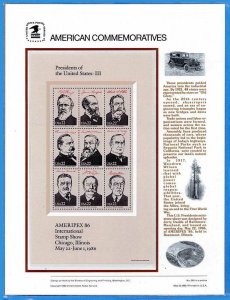 USPS COMMEMORATIVE PANEL #263-266 US PRESIDENTS #2216-19