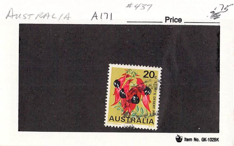 Australia 437 Used Desert Pea 1968 (SC0_467)