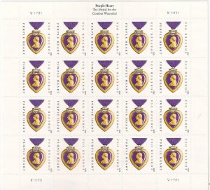 US 4704 Purple Heart Medal forever sheet V111111 (20 stamps) MNH 2012