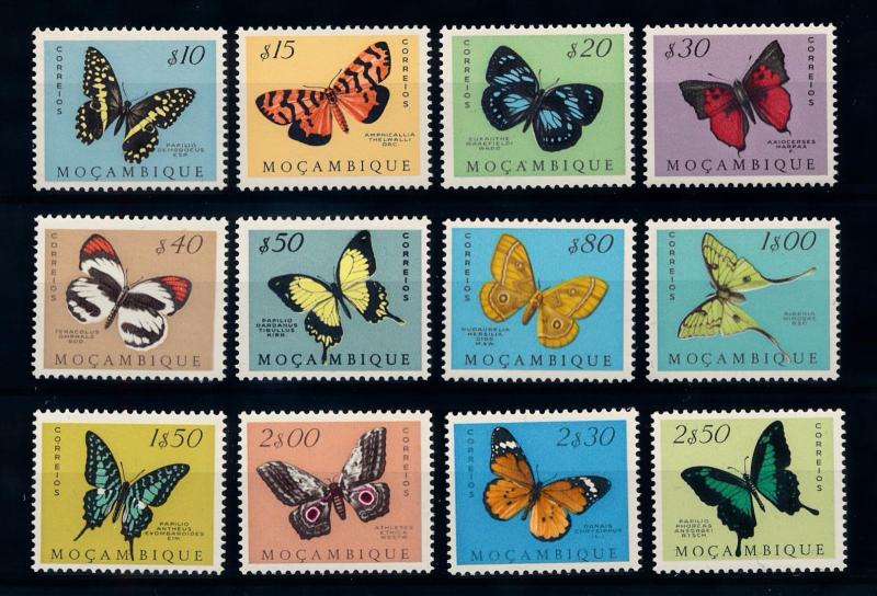 [70755] Mozambique 1953 Insects Butterflies Incompl. Set 12 Values MNH