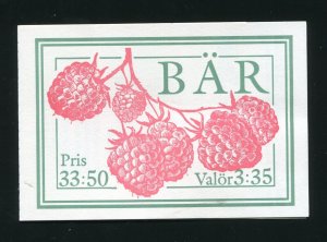 Sweden 2002a Fruit Complete Stamp Booklet MNH