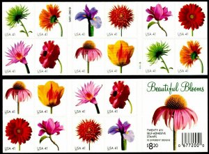 2007 41c Beautiful Blooms Mint Double Sided Booklet of 20 Scott 4176-4185