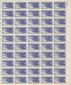 US Stamp 1957 Oklahoma Statehood 50 Stamp Sheet Scott #1092