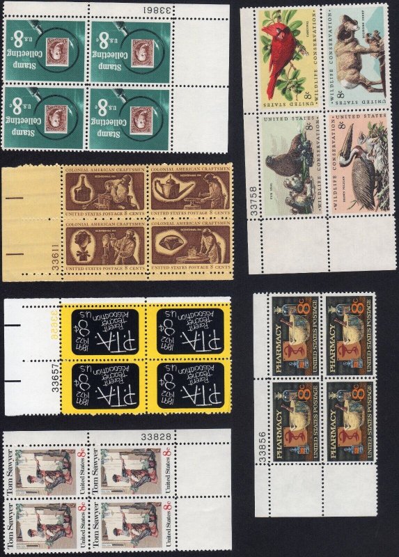 Scott #1455-1499 1972-1973 (14) Plate Block of 4 Stamps - MNH