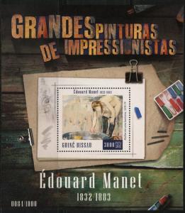 GUINEA BISSAU  2016 GREAT IMPRESSIONIST PAINTERS EDOUARD MANET  S/ SHEET MINT NH