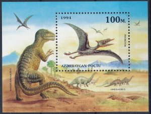 [BIN1301] Azerbaijan 1994 Denosaurs good sheet very fine MNH