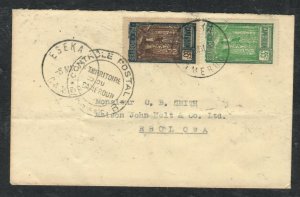 CAMEROUN 1942 COVER CENSOR 65C+35C  ESEKA TO EBOLOWA  P0229H