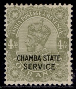 INDIAN STATES - Chamba GV SG O54, 4a sage-green, M MINT.