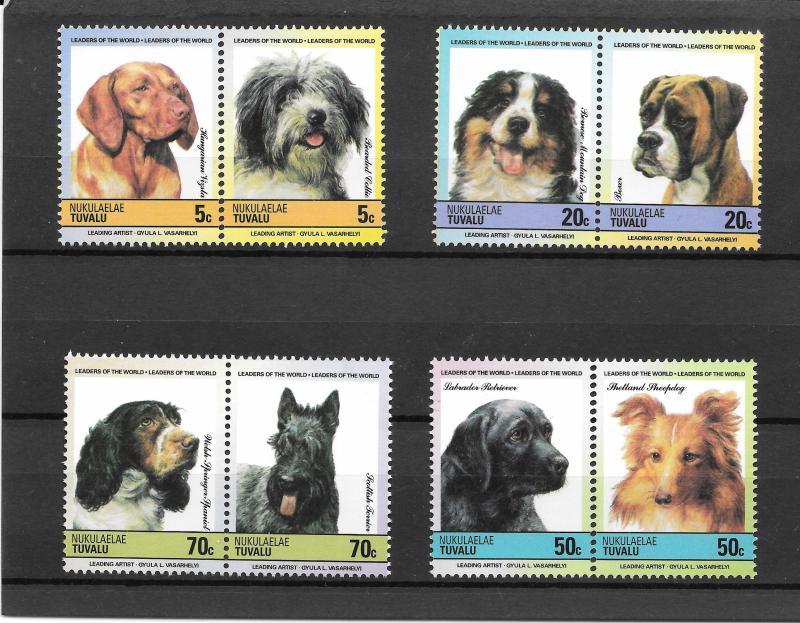 TUVALU MNH SET SC#35-38 DOGS SCV$2.75
