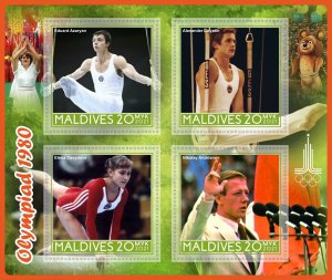 Stamps. Olympic Games 1980 2021 year 1+1 sheets perf Maldivies